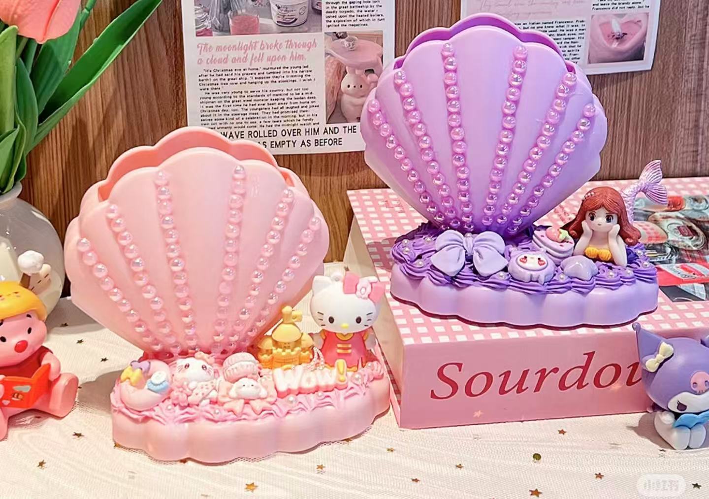 Cream Glue Light Pen Holder