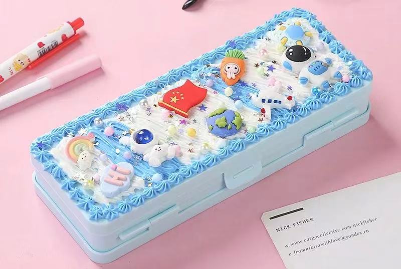 Cream Glue Wheeled Pencil Case